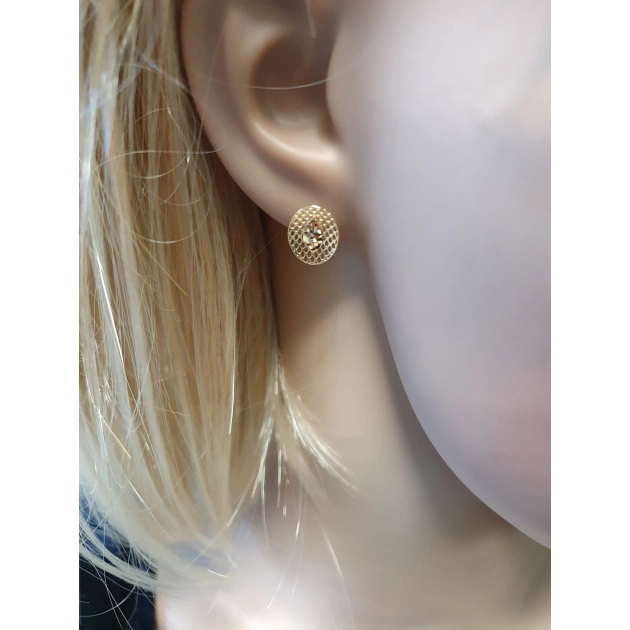 Elegantiški moteriški geltono aukso auskarai 585