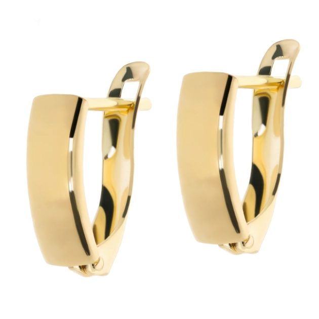 Elegantiški moteriški geltono aukso auskarai be akmenų 585