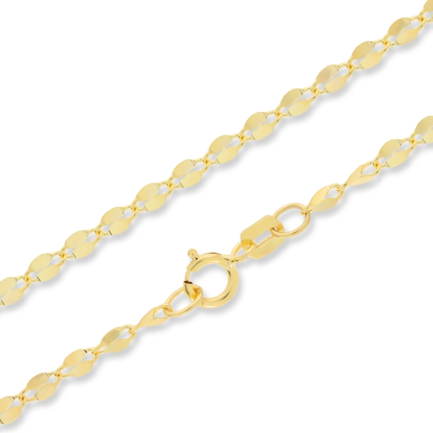 Elegantiška moteriška tuščiavidurė geltono aukso grandinėlė 585