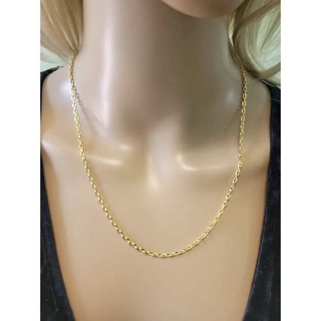 Vyriška tuščiavidurė geltono aukso Marina pynimo grandinėlė 585