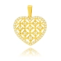 Moteriškas geltono aukso širdies formos pakabukas su cirkoniais 585