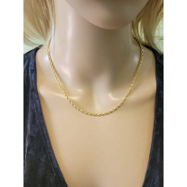 Elegantiška moteriška tuščiavidurė geltono aukso grandinėlė 585