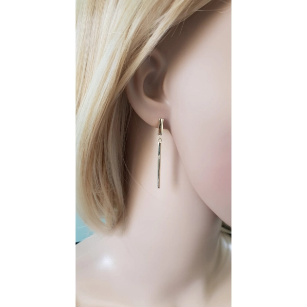 Elegantiški moteriški geltono aukso kabantys auskarai 585