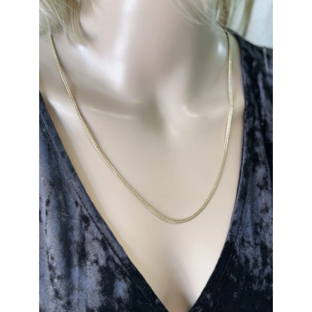 Elegantiška moteriška tuščiavidurė geltono aukso Foxtail grandinėlė 585