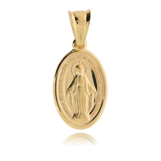Religinis geltono aukso medalikėlis Švč. Mergelei Marijai 585