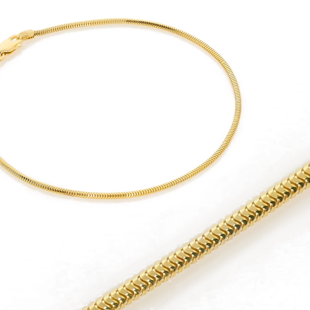 Elegantiška vyriška geltono aukso Snake pynimo apyrankė 585