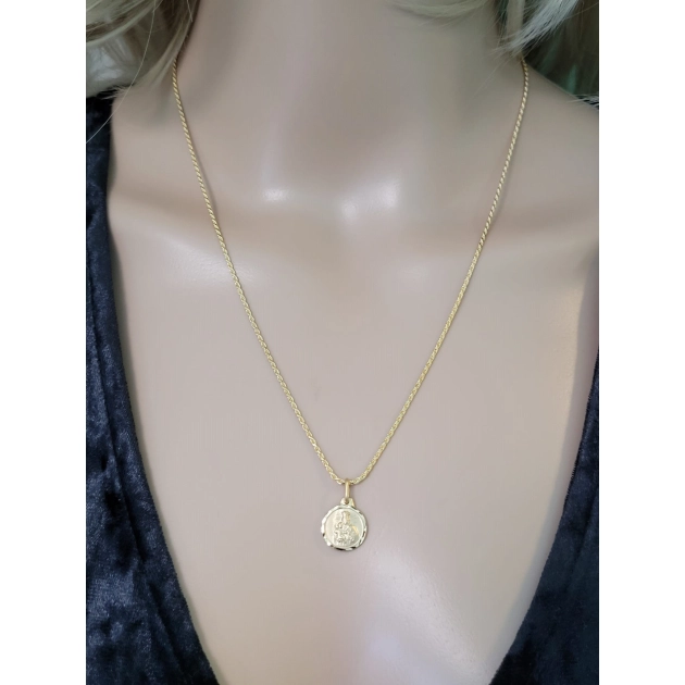 Dviejų pusių geltono aukso Škaplieriaus medalikėlis 585