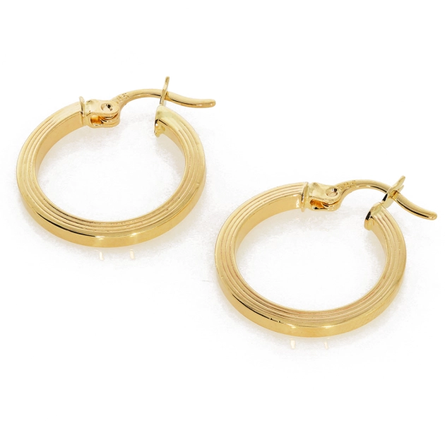 Elegantiški moteriški geltono aukso auskarai lankeliai 585