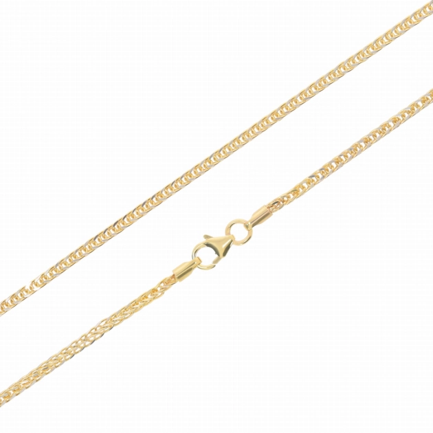 Moteriška tuščiavidurė geltono ir balto aukso Foxtail grandinėlė 585