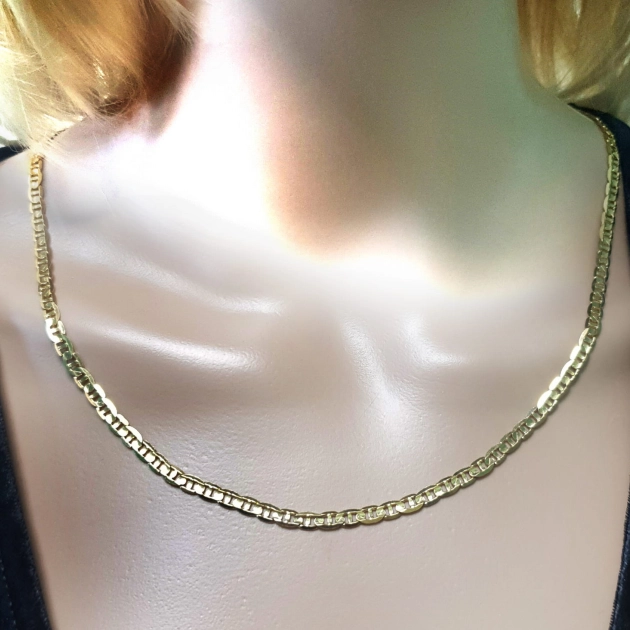 Vyriška pilnavidurė geltono aukso Marina pynimo grandinėlė 585