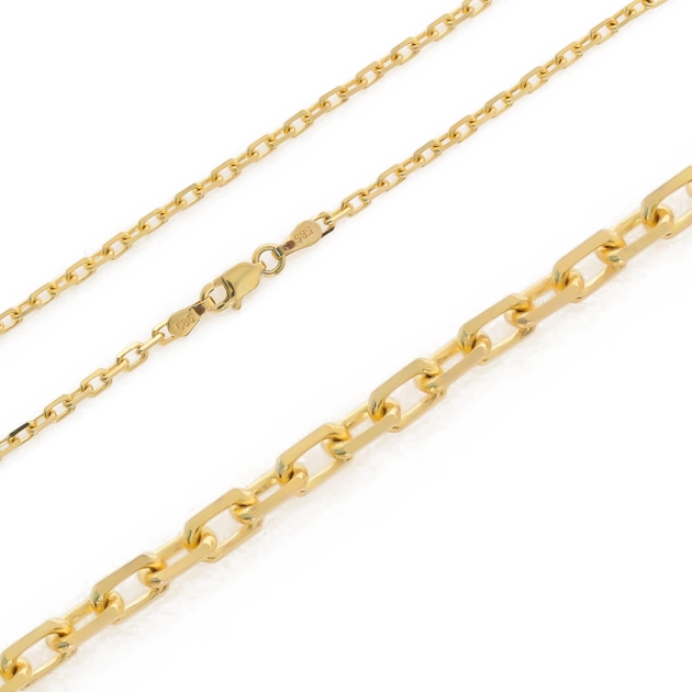 Elegantiška moteriška pilnavidurė geltono aukso grandinėlė 585