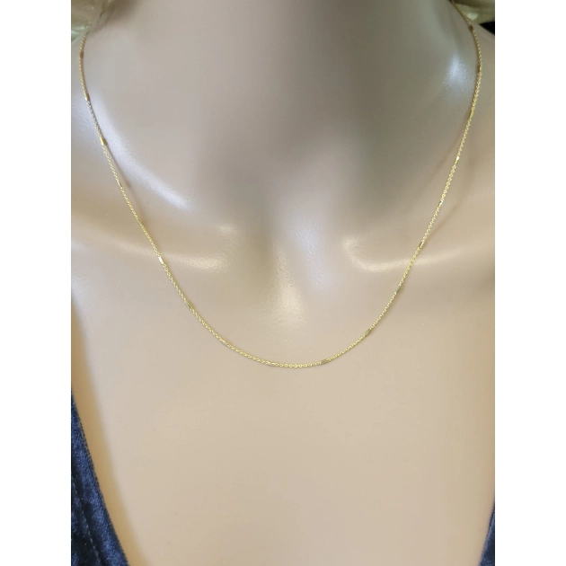 Elegantiška moteriška pilnavidurė geltono aukso grandinėlė 585