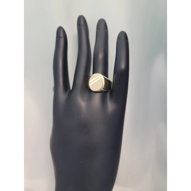 Stilingas vyriškas geltono aukso žiedas-sygnetas 585