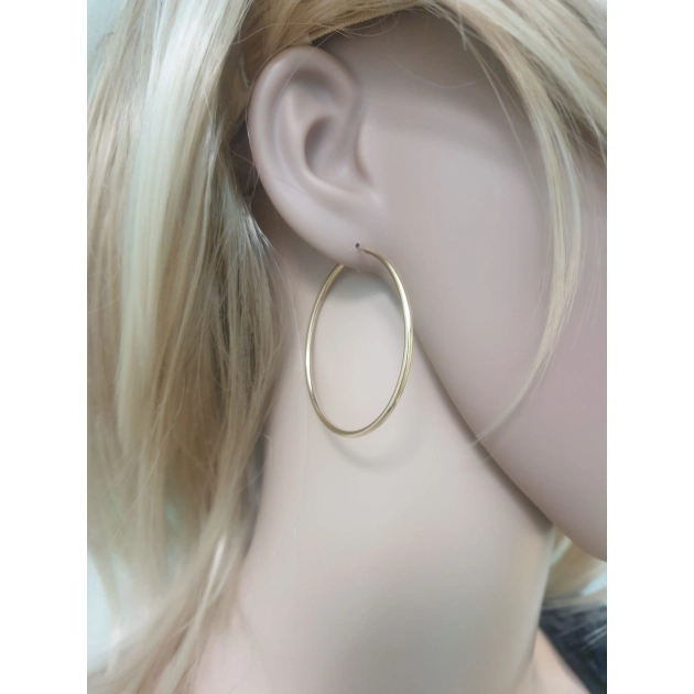 Elegantiški moteriški geltono aukso auskarai lankeliai 585