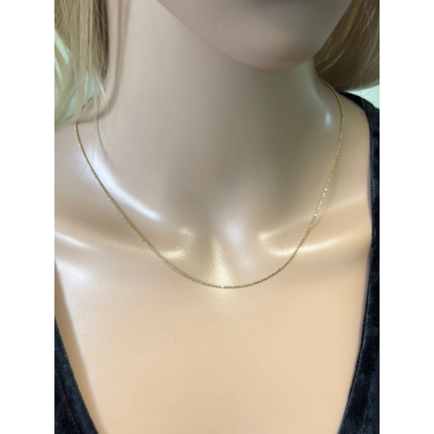 Moteriška pilnavidurė geltono aukso Bead pynimo grandinėlė 585