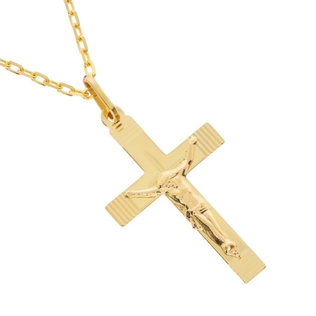 Religinis geltono aukso pakabukas su Jėzaus atvaizdu 585