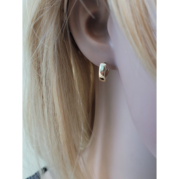 Elegantiški moteriški geltono aukso auskarai su anglišku užsegimu 585