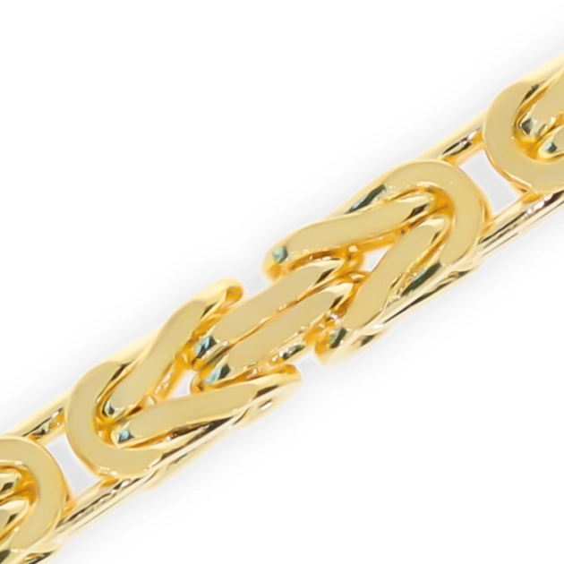 Vyriška tuščiavidurė geltono aukso Byzantine pynimo grandinėlė 585