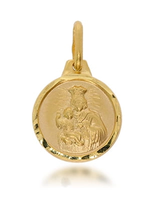Dviejų pusių geltono aukso Škaplieriaus medalikėlis 585