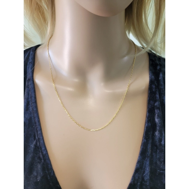 Elegantiška moteriška pilnavidurė geltono aukso Marina pynimo grandinėlė 585