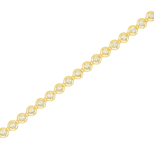 Elegantiška moteriška geltono aukso apyrankė su cirkoniais 585