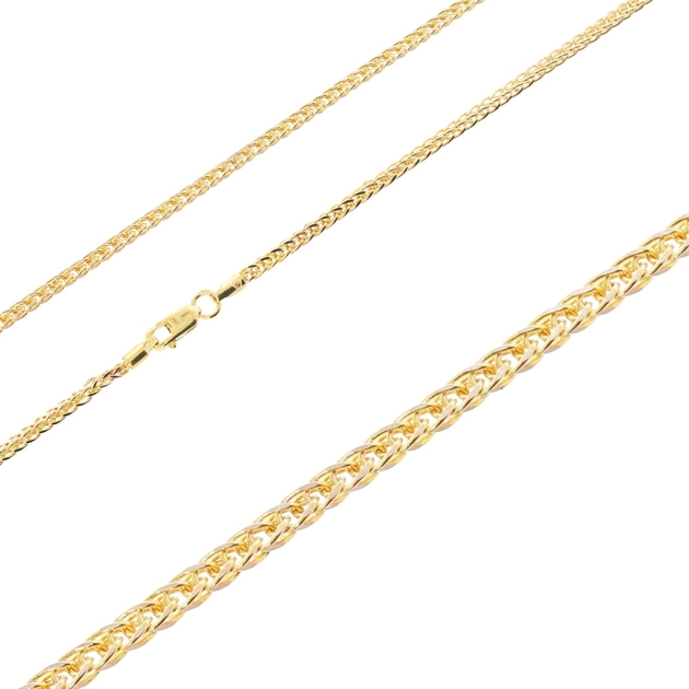 Elegantiška moteriška tuščiavidurė geltono aukso Foxtail grandinėlė 585