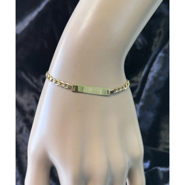 Elegantiška moteriška geltono aukso apyrankė su plokštele 585