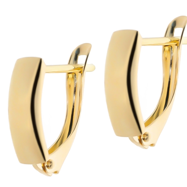 Elegantiški moteriški geltono aukso auskarai su anglišku užsegimu 585