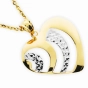 Moteriškas geltono ir balto aukso širdies formos pakabukas 585