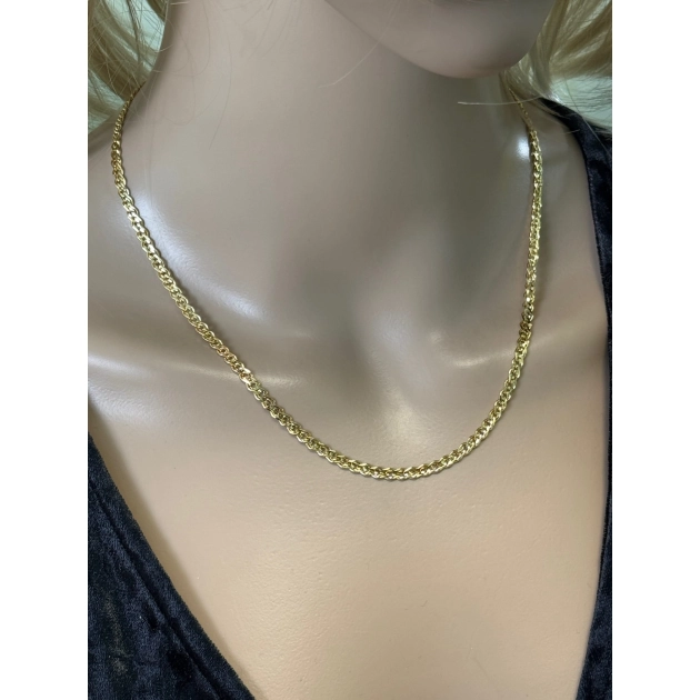 Elegantiška moteriška pilnavidurė geltono aukso grandinėlė 585