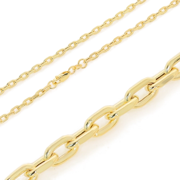 Vyriška tuščiavidurė geltono aukso Marina pynimo grandinėlė 585