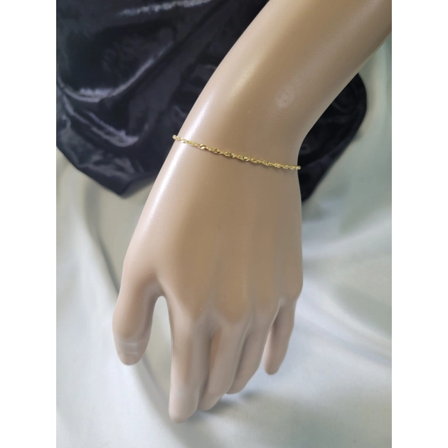 Elegantiška moteriška geltono aukso Singapore pynimo apyrankė 585