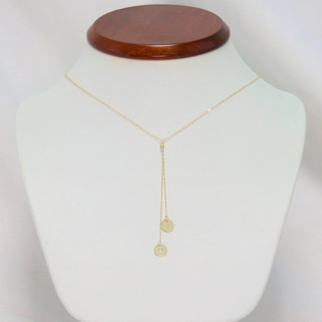 Moteriškas geltono aukso vėrinys su pakabukais 585