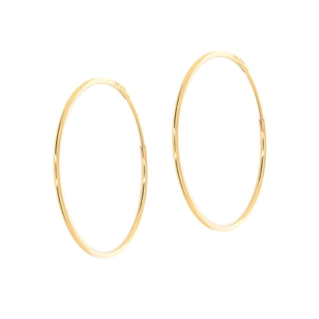 Klasikiniai moteriški geltono aukso auskarai lankeliai 585