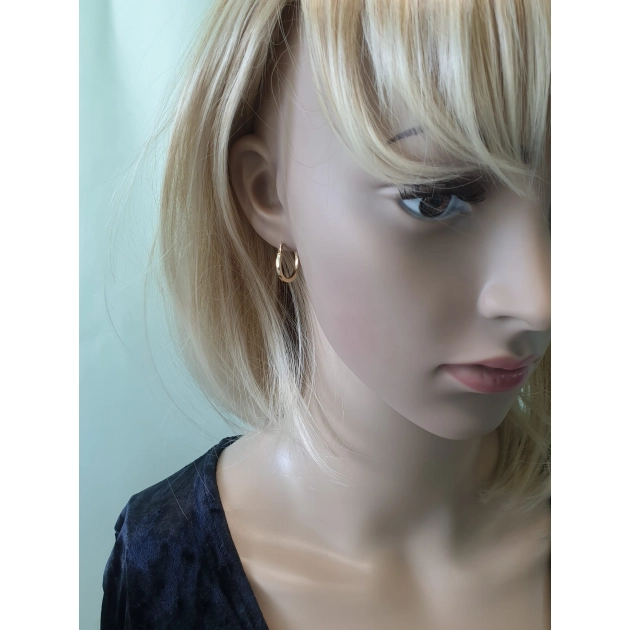 Klasikiniai moteriški geltono aukso auskarai lankeliai 585