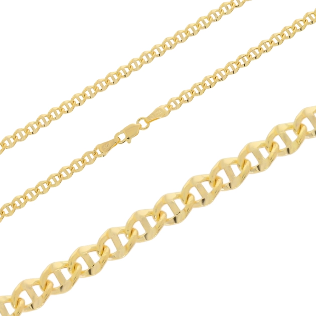 Moteriška tuščiavidurė geltono aukso Marina pynimo grandinėlė 585