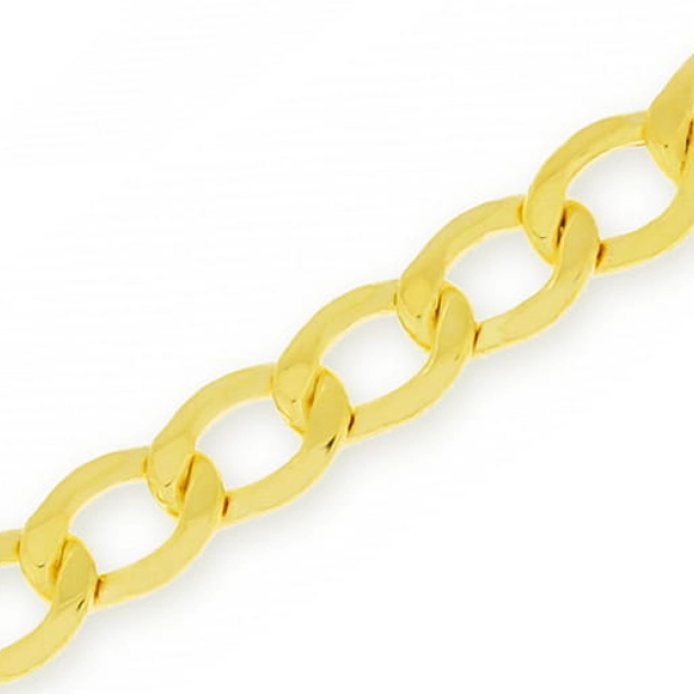 Vyriška tuščiavidurė geltono aukso Curb pynimo grandinėlė 585