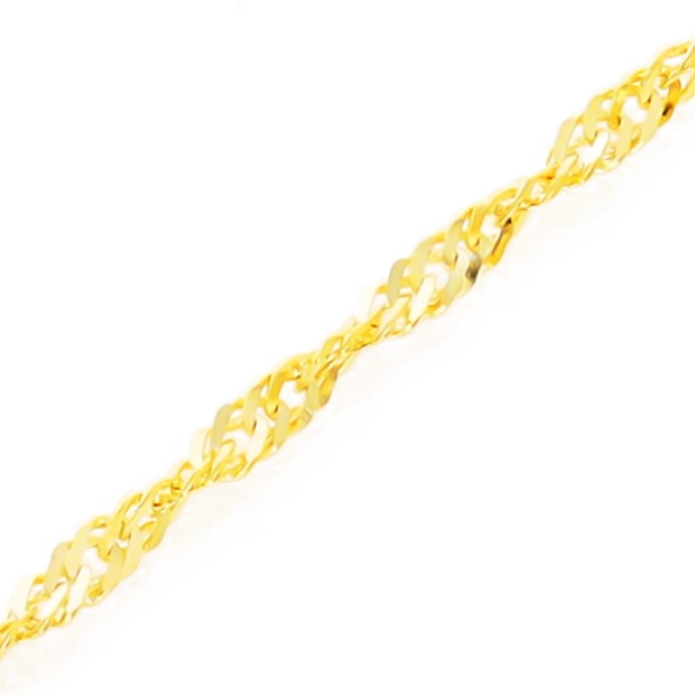 Elegantiška moteriška geltono aukso Singapore pynimo grandinėlė 585