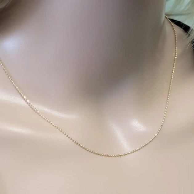 Elegantiška moteriška geltono aukso Bead pynimo grandinėlė 585