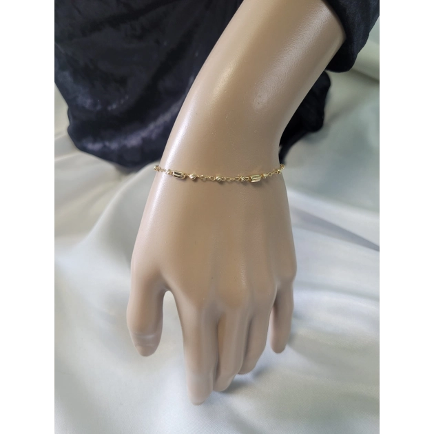 Elegantiška moteriška geltono aukso apyrankė su burbuliukais 585