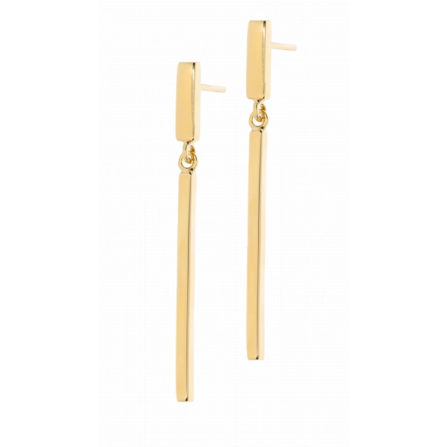 Elegantiški moteriški geltono aukso kabantys auskarai 585