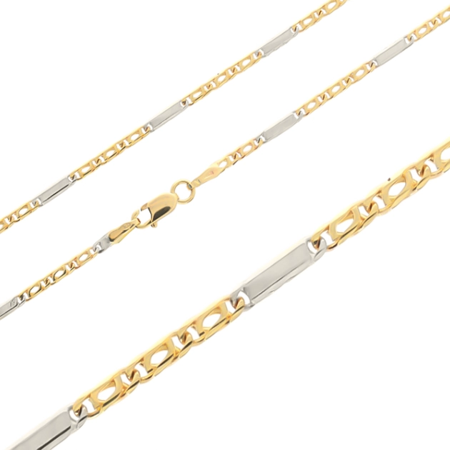 Vyriška pilnavidurė geltono ir balto aukso grandinėlė 585