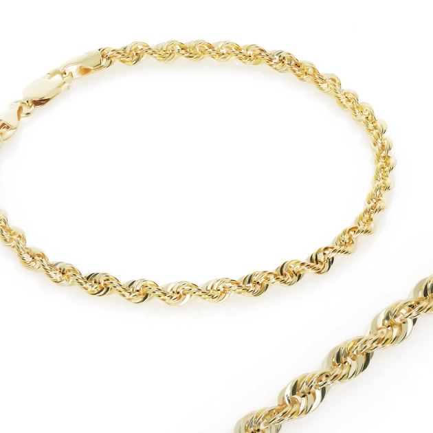 Elegantiška moteriška geltono aukso Rope pynimo apyrankė 585