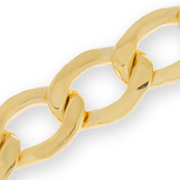 Vyriška tuščiavidurė geltono aukso Curb pynimo grandinėlė 585