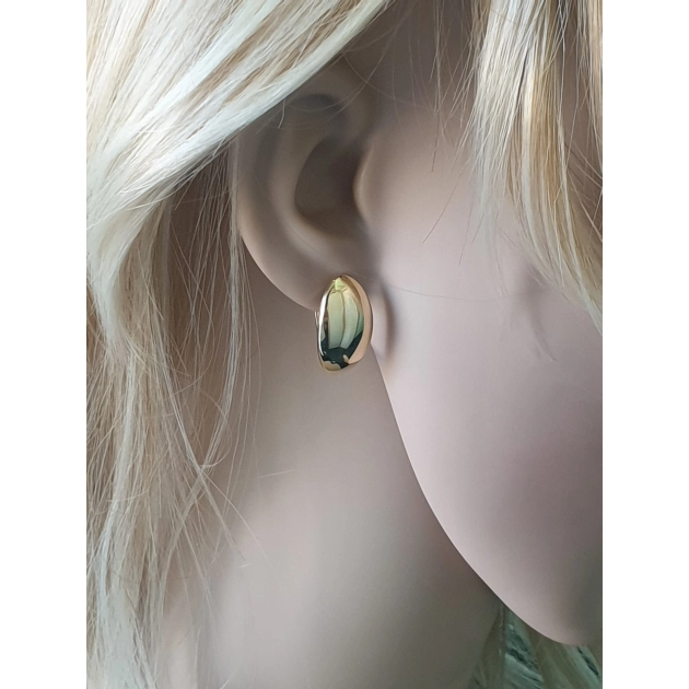 Elegantiški moteriški geltono aukso ovalo formos auskarai 585