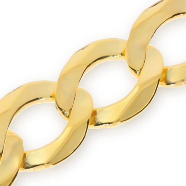 Pilnavidurė vyriška geltono aukso Curb pynimo grandinėlė 585