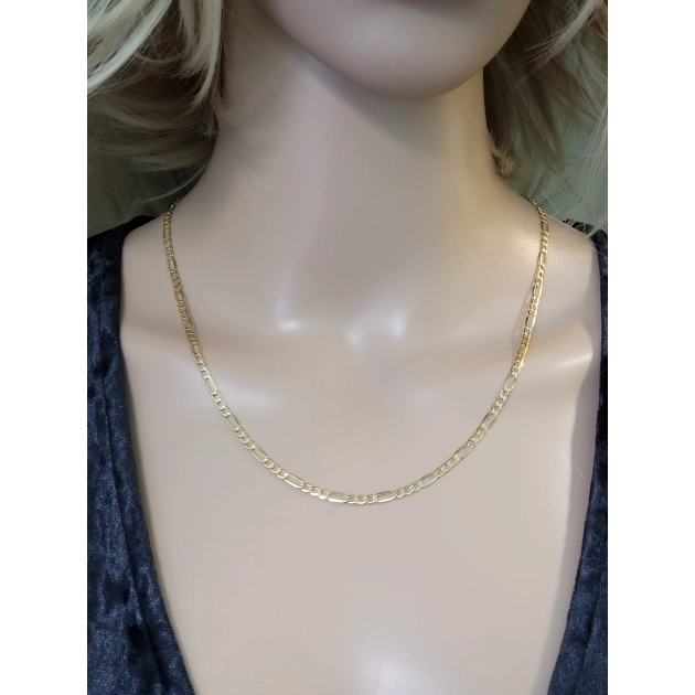 Vyriška tuščiavidurė geltono aukso Figaro grandinėlė 585