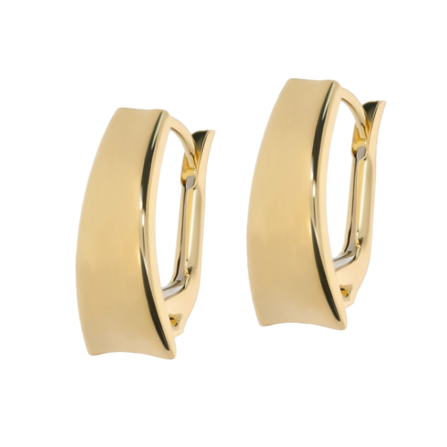 Elegantiški moteriški geltono aukso auskarai lankeliai 585