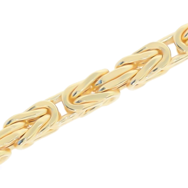 Moteriška tuščiavidurė geltono aukso Byzantine pynimo grandinėlė 585