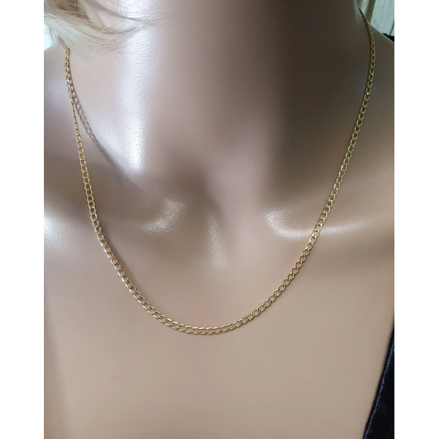 Elegantiška moteriška geltono aukso Curb pynimo grandinėlė 585